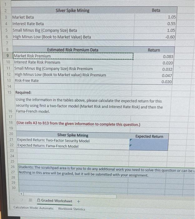 Solve to find the expected return for both options cells B21 &