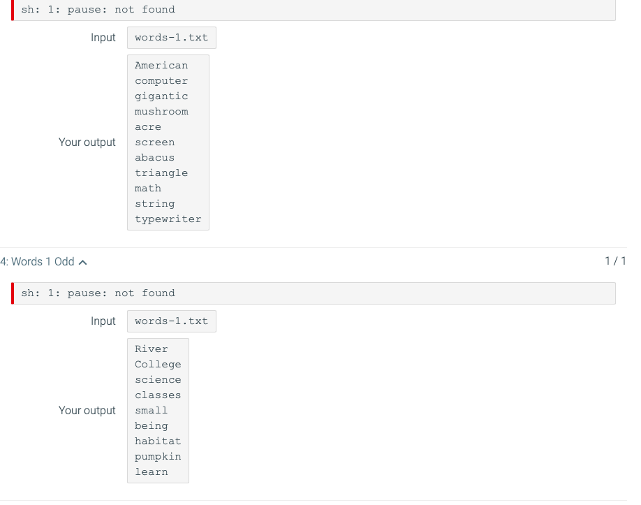 file containing a list of words, and writes two text files; one