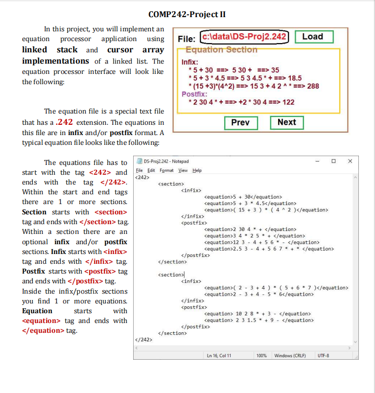  I want to solve this in Java COMP242-Project II In this