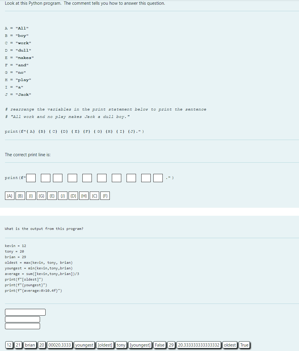  Look at this Python program. The comment tells you how to