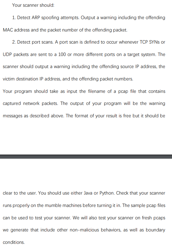 write a simple intrusion detection system to detect potential attacks or dangerous