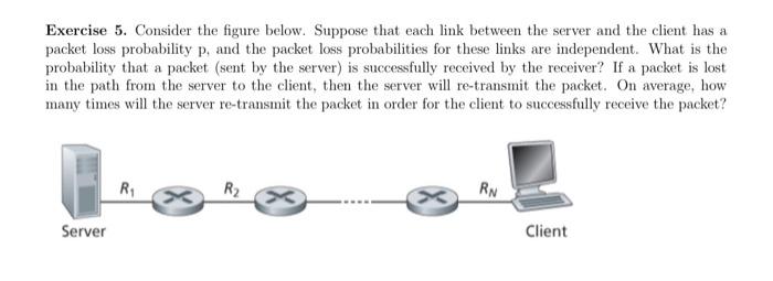  Exercise 5. Consider the figure below. Suppose that each link between