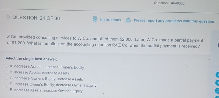  Z Co. provided consulting services to W Co. and billed them