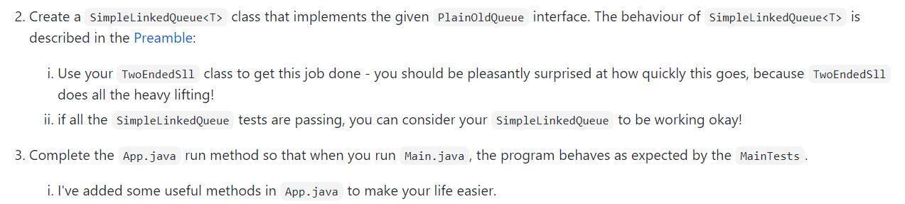 // declear the TwoEndedSll private static class Node{ private T data; private