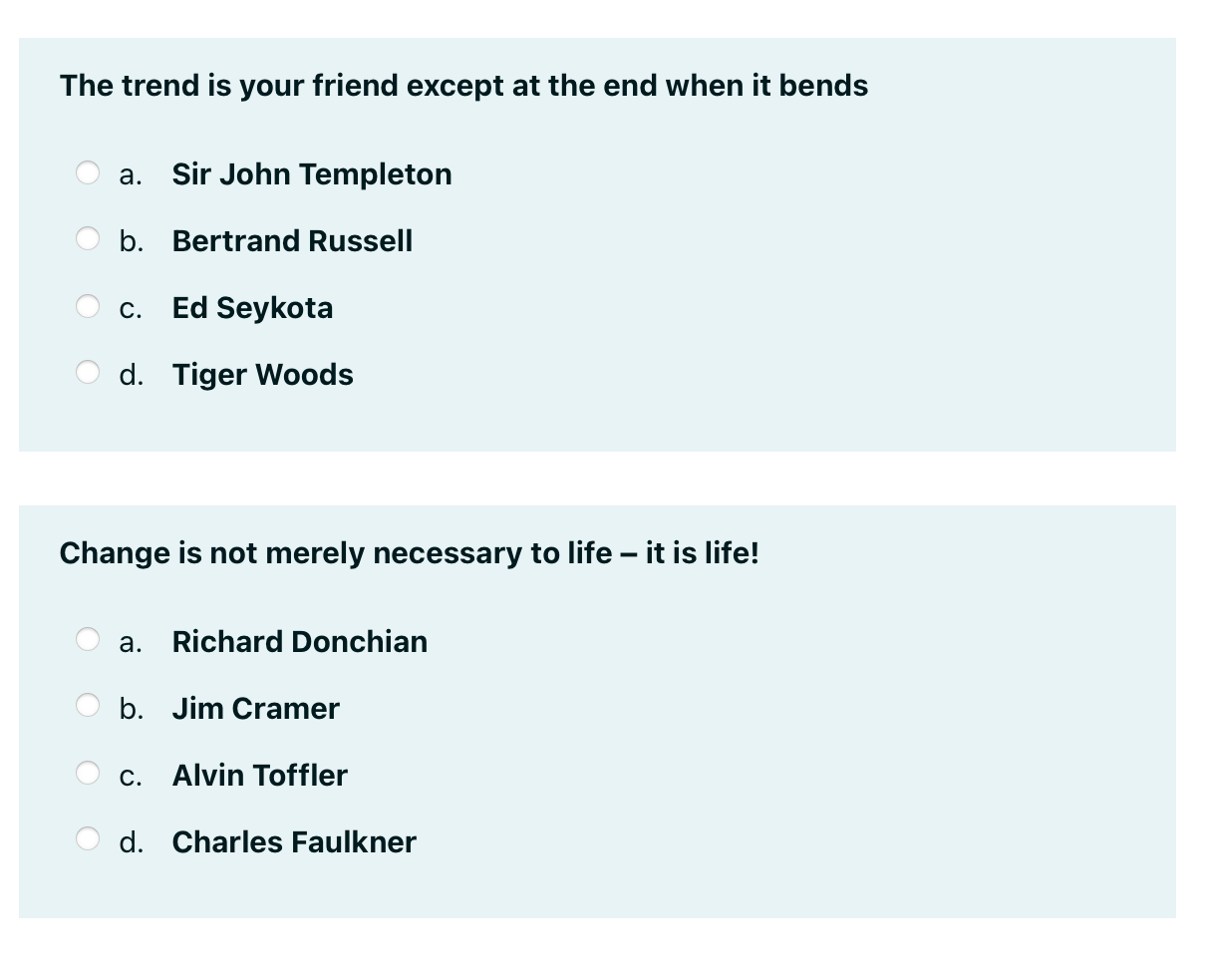 The trend is your friend except at the end when it