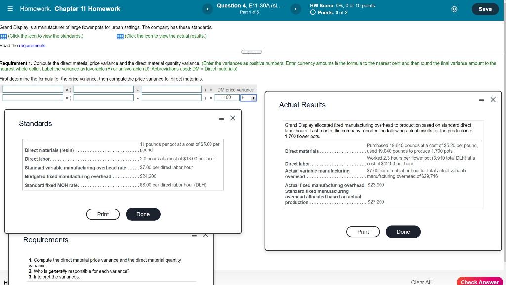 E Homework: Chapter 11 Homework Question 4, E11-30A (SI. Part 1