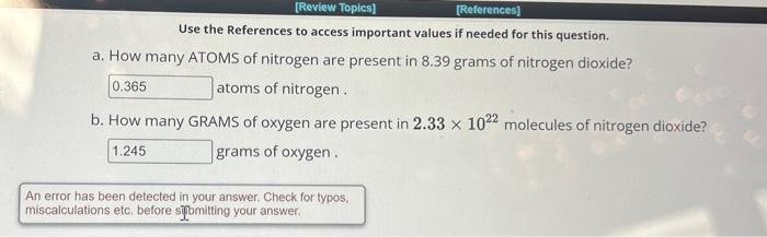  Use the References to access important values if needed for this
