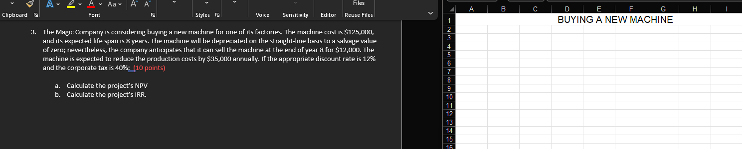 Please use and show equations for all steps. My course requires the