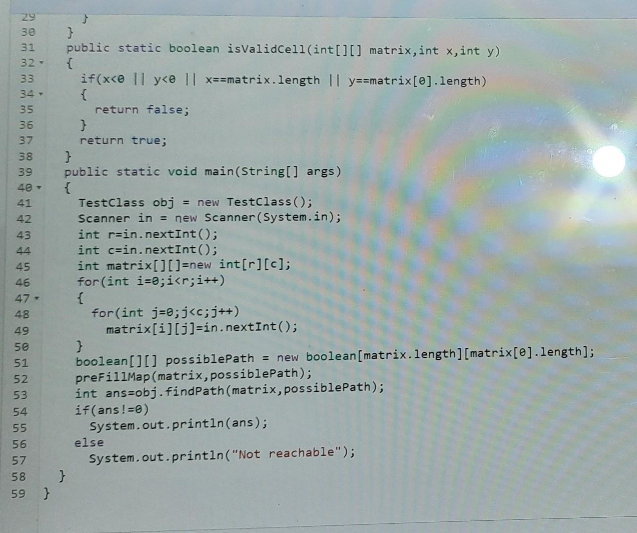 shortest safe route possible from any cell in the first column to