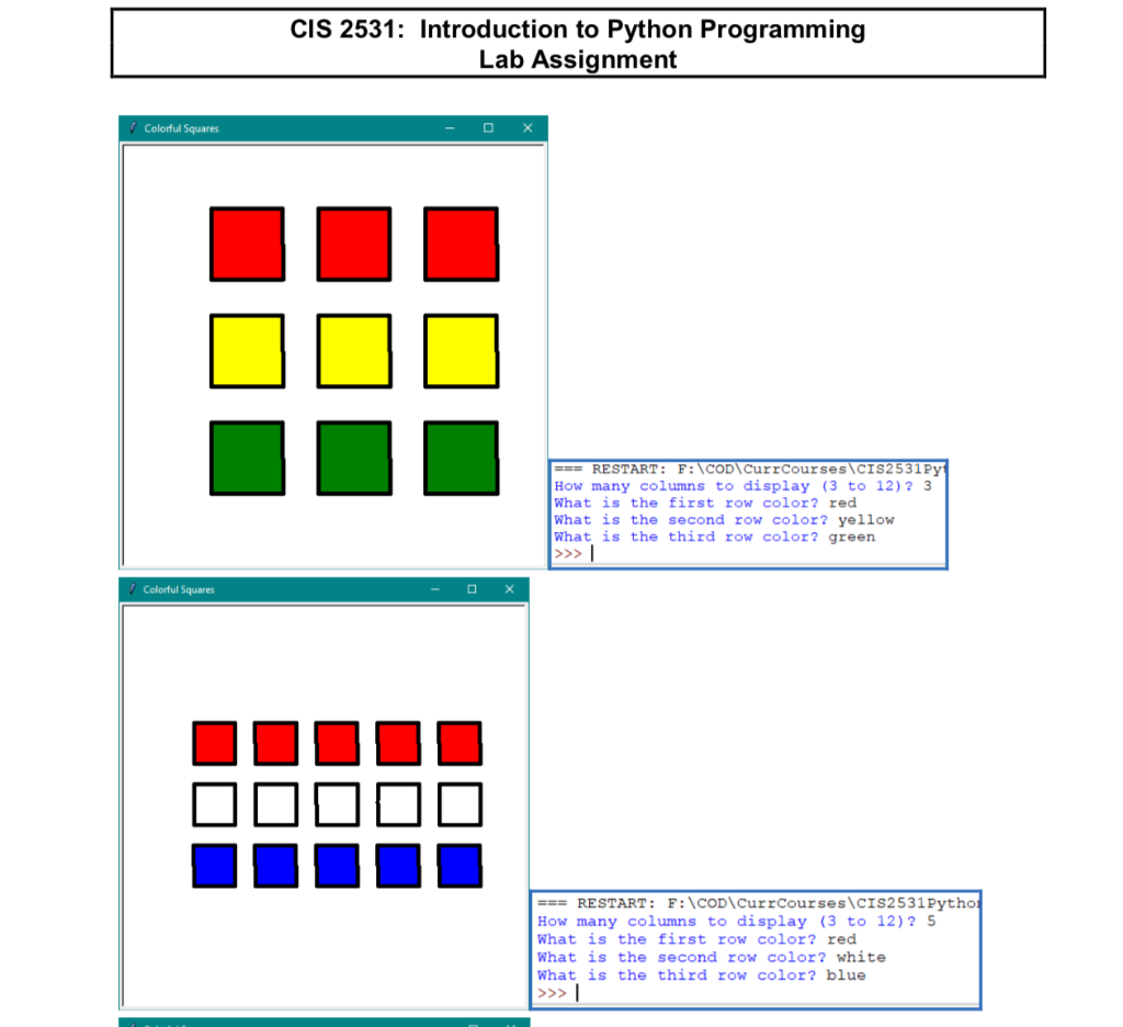 Lab Assignment Include a copy of your Python source code file for