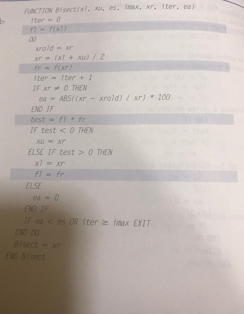 Write a computer program that uses Bisection Method, and calculates the root