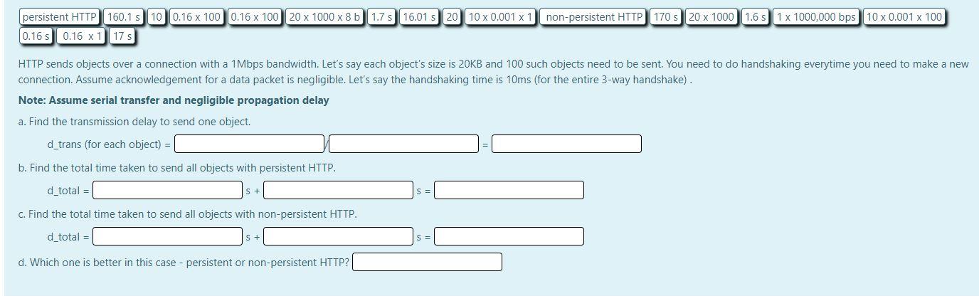  non-persistent HTTP 170 S 20 x 1000 1.6 5 1 x