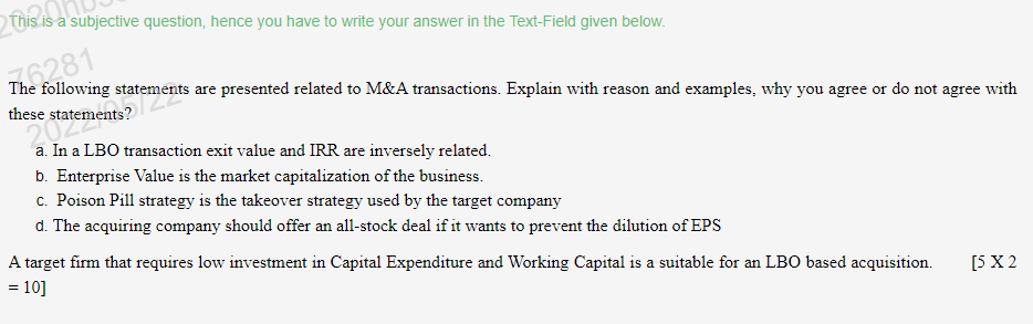 This is a subjective question, hence you have to write your