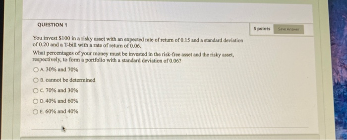 A and B. A has an expected rate of return of 12%