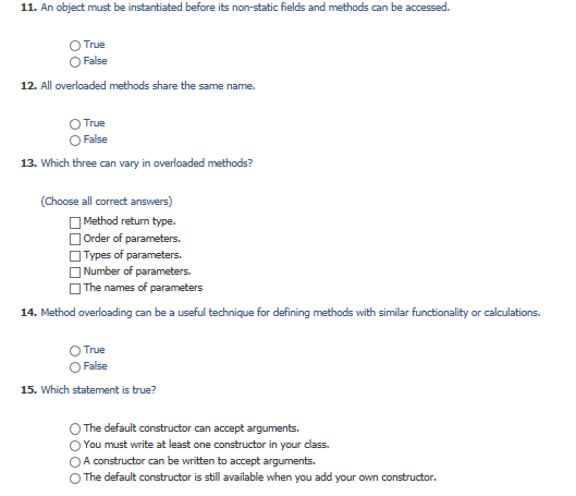 method should store the properties and behaviors of objects. The main method