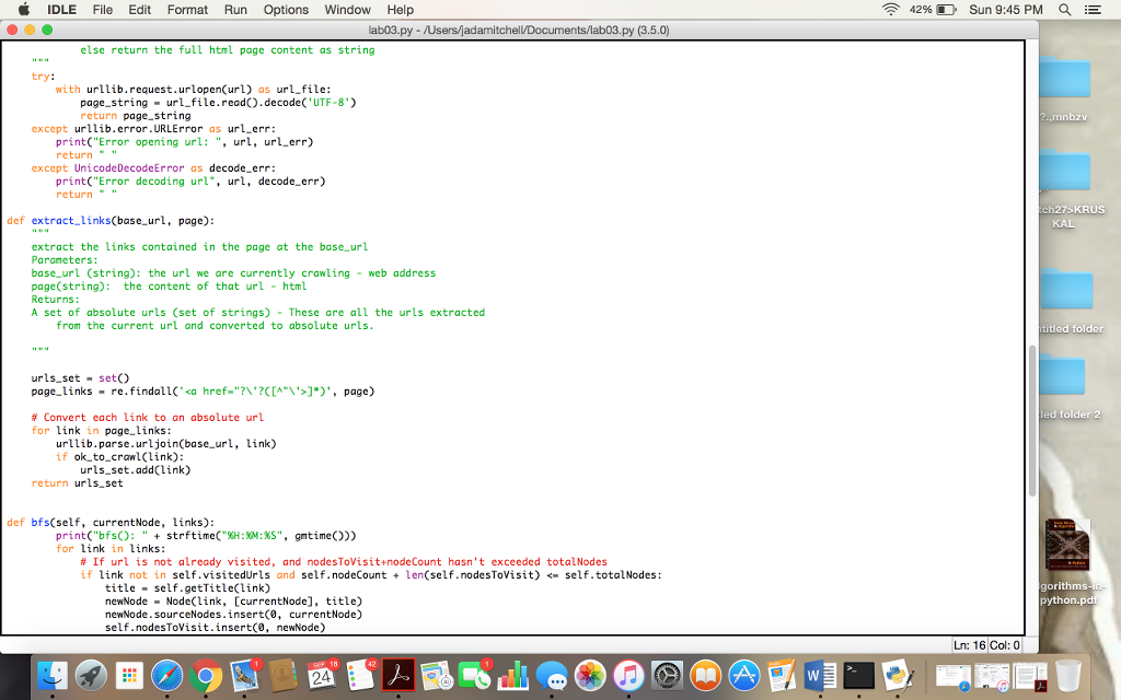 post your terminal window and implementing it here pic of indentation import