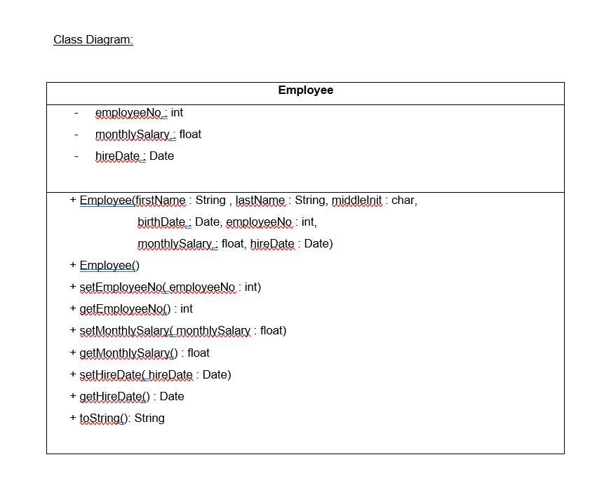 private char middleInit; private Date birthDate; public Person(){}; public Person(String itsLastName, String