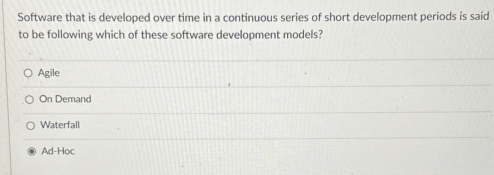  Software that is developed over time in a continuous series of