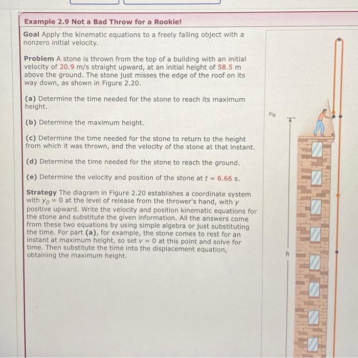 find the velocity of the stone at that time. Set y=0 in