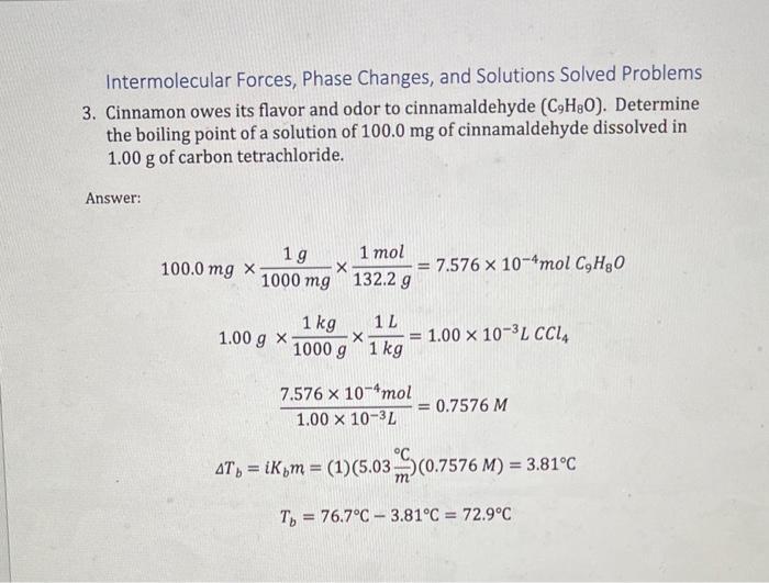 Phase Changes, and Solutions Solved Problems 1. One of the compounds shown