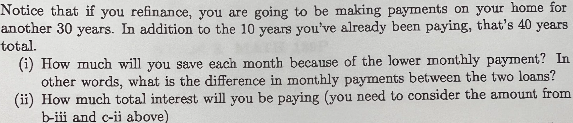 payment, and financing the rest at 9% interest for 30 years. (a)