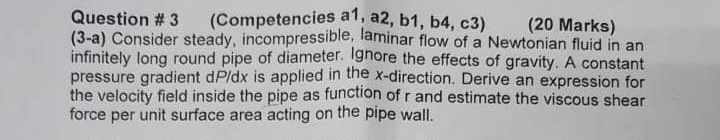  Question # 3(Competencies a1, a2, b1, b4, c3) (20 Marks) (3-a)