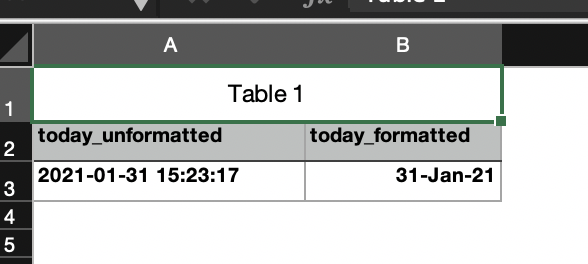 FROM clause that uses the NOW function to create a row with