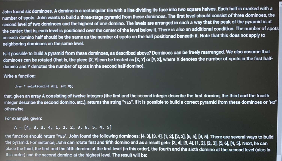 Using Python:- John found six dominoes. A domino is a rectangular tile