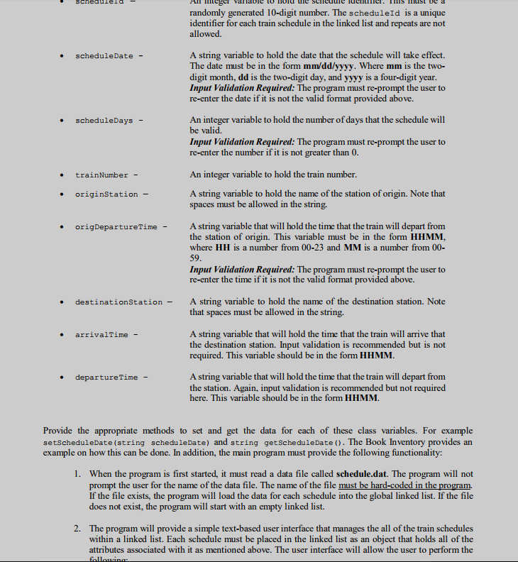 Programming Project Data Structures and Algorithms Overview This assignment consists of implementing