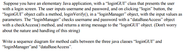 Suppose you have an elementary Java application, with a "loginGUI" class