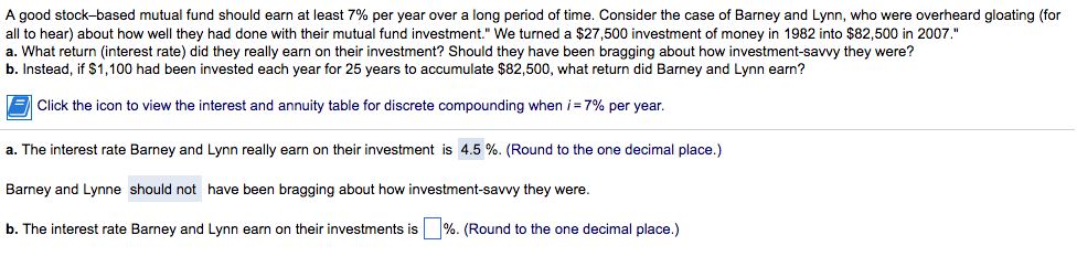 answer b please A good stock-based mutual fund should earn at least