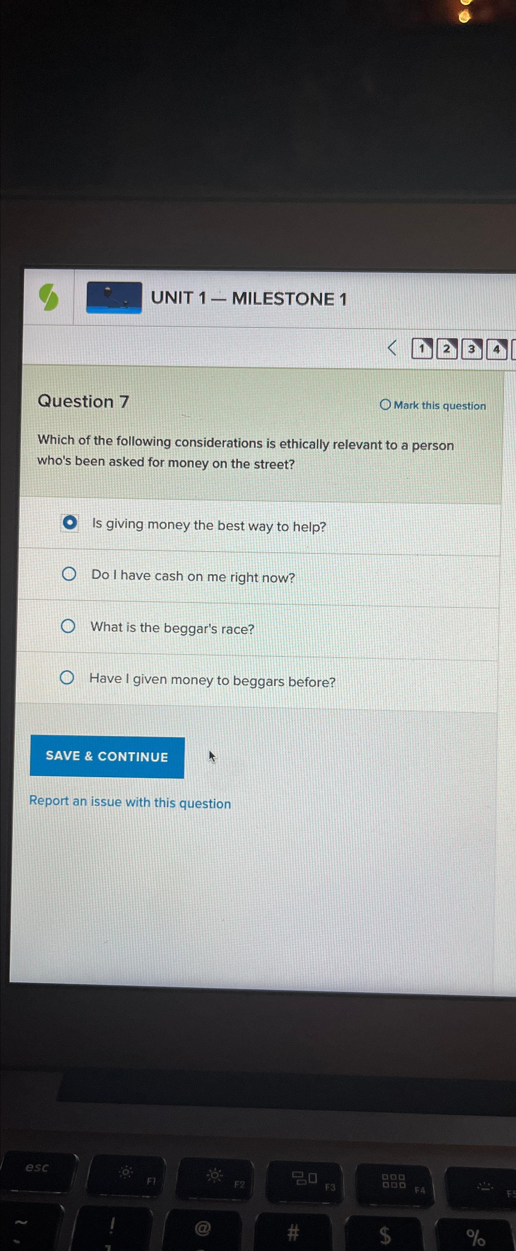  UNIT 1- MILESTONE 1 Question 7 Mark this question Which of