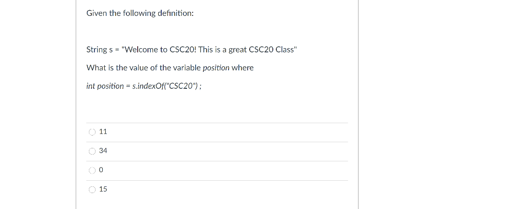 So if the array was String [] example ={ "apple", "boat", "cat"};