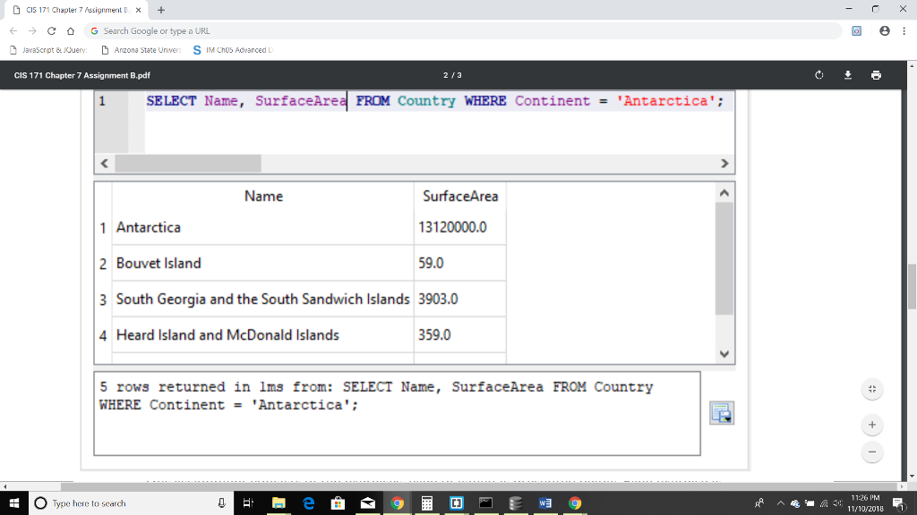 Please take a screen shot for each excercise that it works Youre