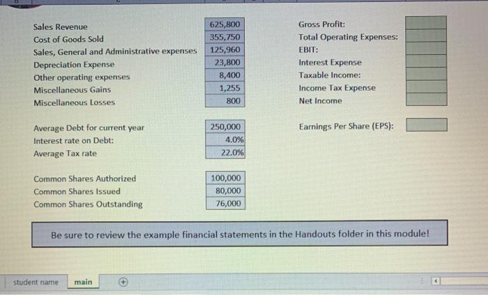  need help with this income statement. i need 100% accuracy on