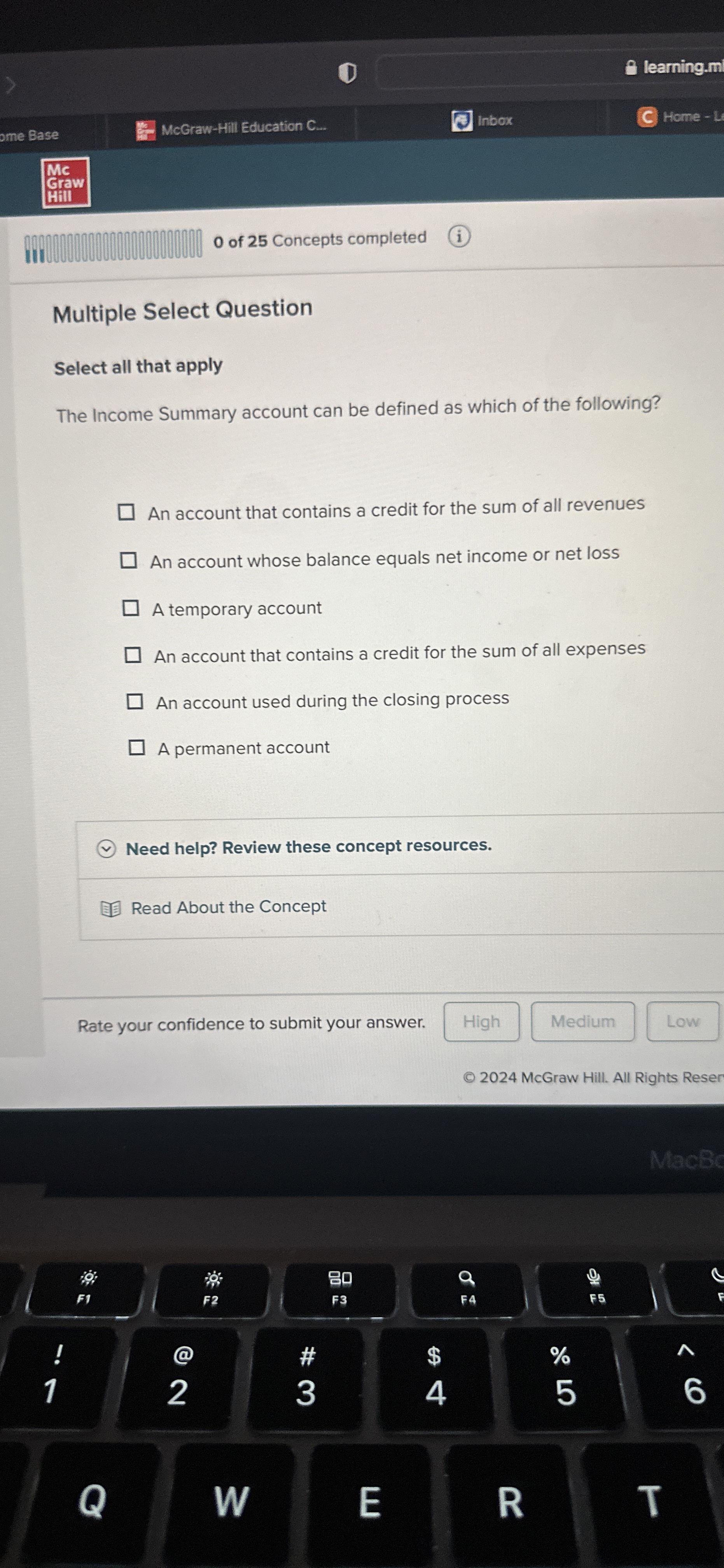  Multiple Select Question Select all that apply The Income Summary account
