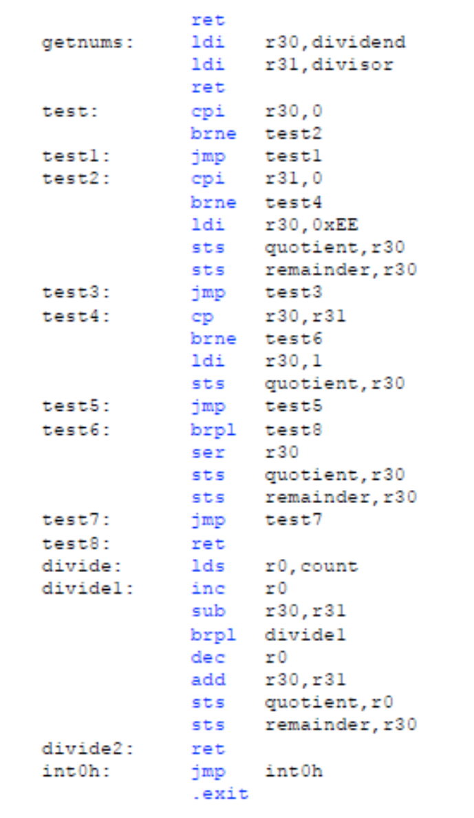 using nested subroutines. Can evaluate the content of the stack (correctly) during
