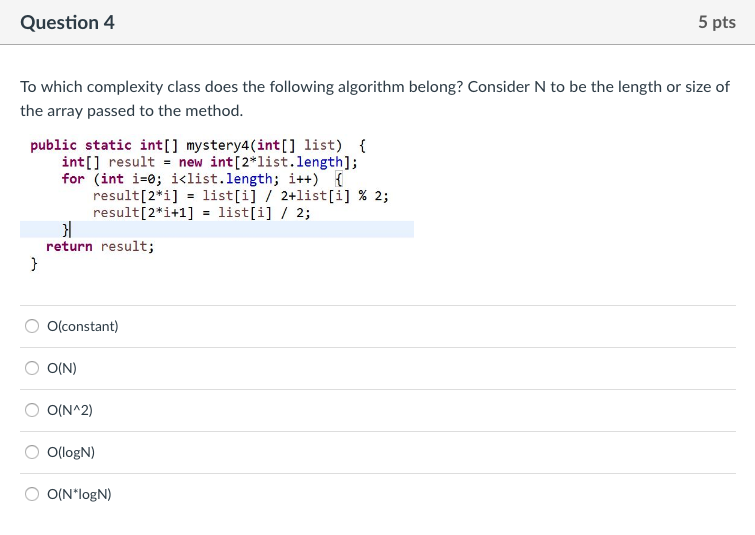 so tricky, this questions has changed a little public static int[] mystery1(int[]