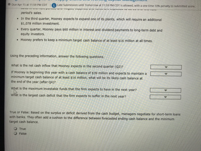 Aa Aa Mooney Equipment is putting together its cash budget for the