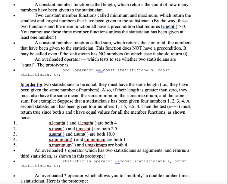 posting the question along with the precode file stats.h. Just help me