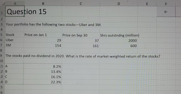 Can I get help please A B D E F 1 Question