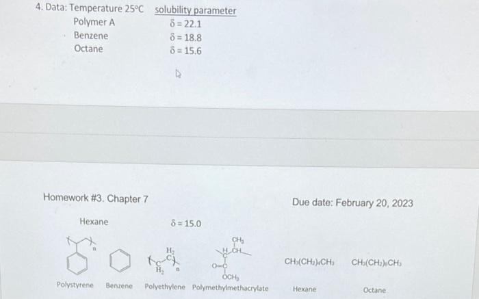  help! polyner physics A-D Due date: February 20, 2023 polymer is