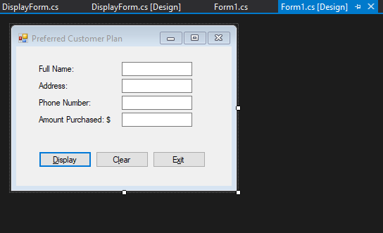 Good evening. I am working on a program in visual c# using
