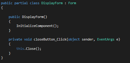 the display button is clicked. Per instruction, I am using two classes,