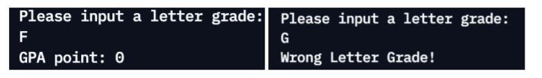 Q1 (5 points): Write a C# program: Input a grade in letters
