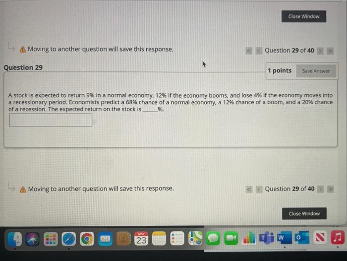 full answer no rounding Close Window La A Moving to another question