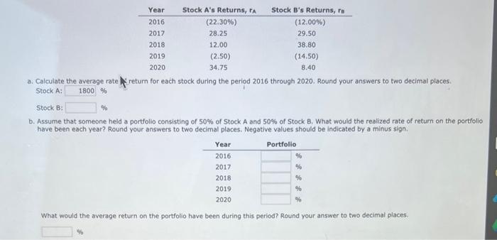 please answer a to c!!! asap a. Calculate the average rate A