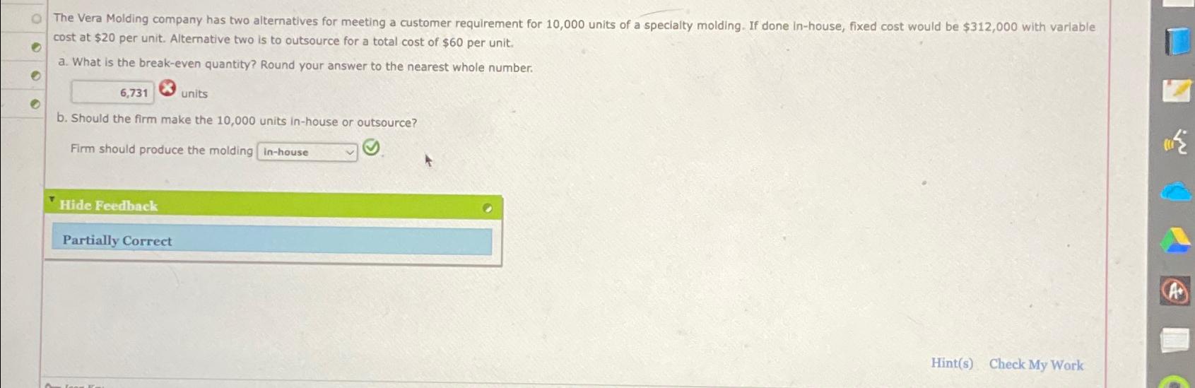  cost at $20 per unit. Alternative two is to outsource for