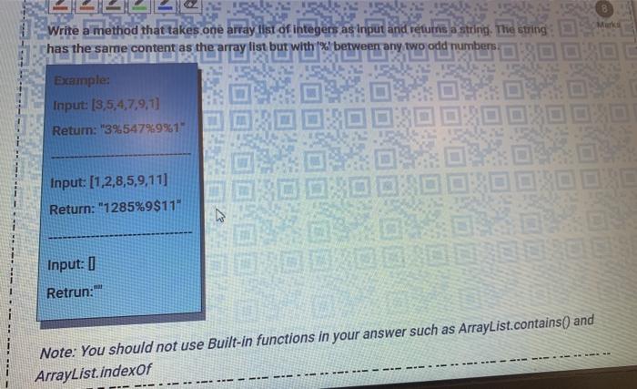  java language Muk Write a method that takes one array list