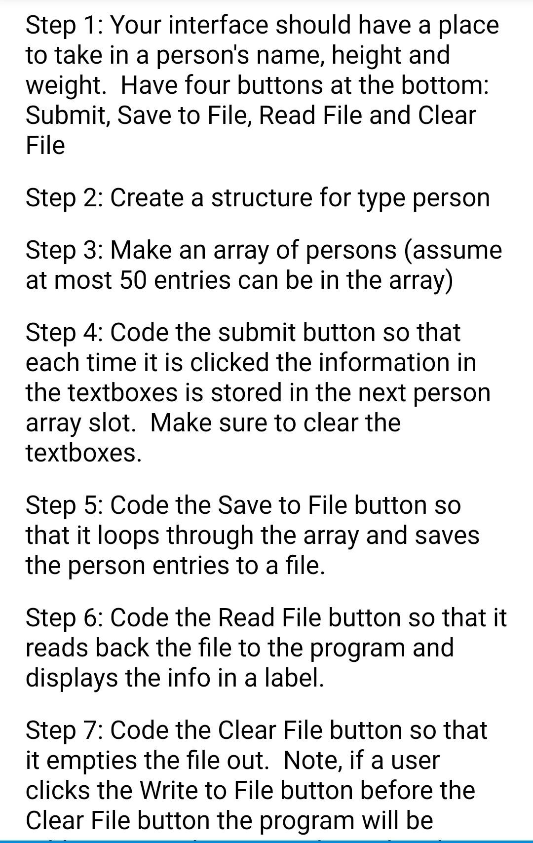  for Visual Basic Step 1: Your interface should have a place